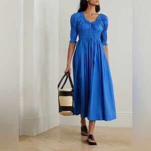 NWT Doen Ischia midi dress in Corfu blue